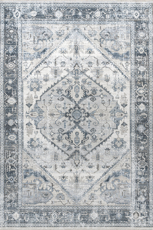Larkspur Washable Rug With Fringes In Light Grey 150x240 cm