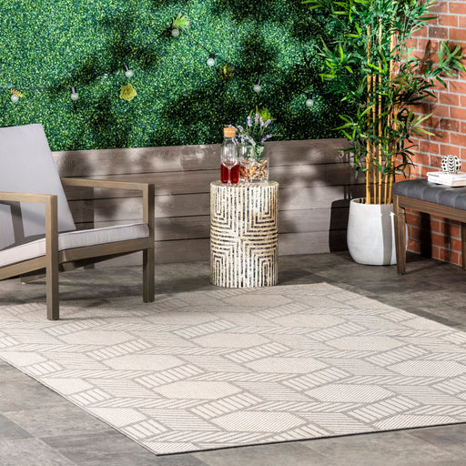 Lattice Pattern Indoor Outdoor Area Rug Grey 120x180 cm