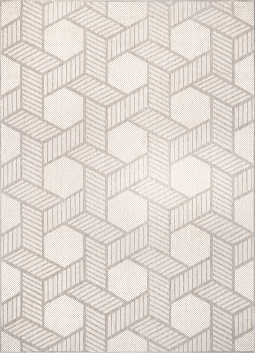 Lattice Pattern Indoor Outdoor Area Rug Grey 120x180 cm