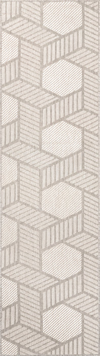 Lattice Pattern Indoor Outdoor Area Rug in Grey