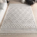 Lattice Tassel Area Rug 120x180 cm Light Grey