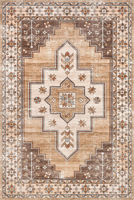 Laurel Medallion Washable Area Rug 160cm Sand