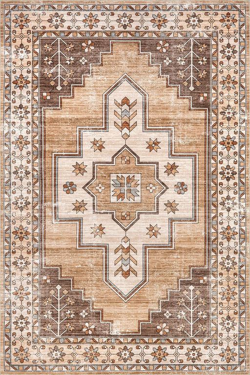 Laurel Medallion Washable Area Rug 160cm Sand