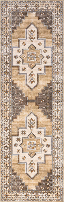 Laurel Washable Area Rug in Sand Color