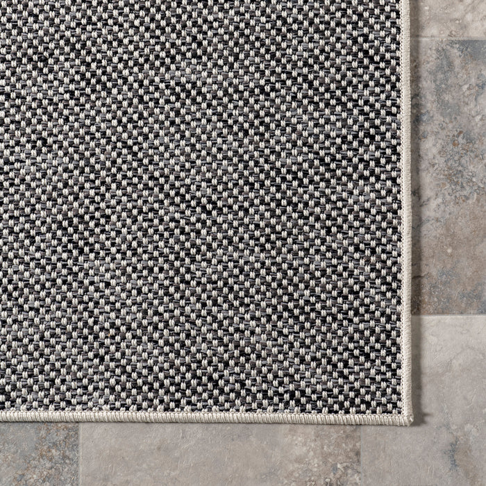 Layered Geometric Area Rug for Indoor and Outdoor Use