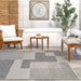 Layered Geometric Area Rug for Indoor and Outdoor Use