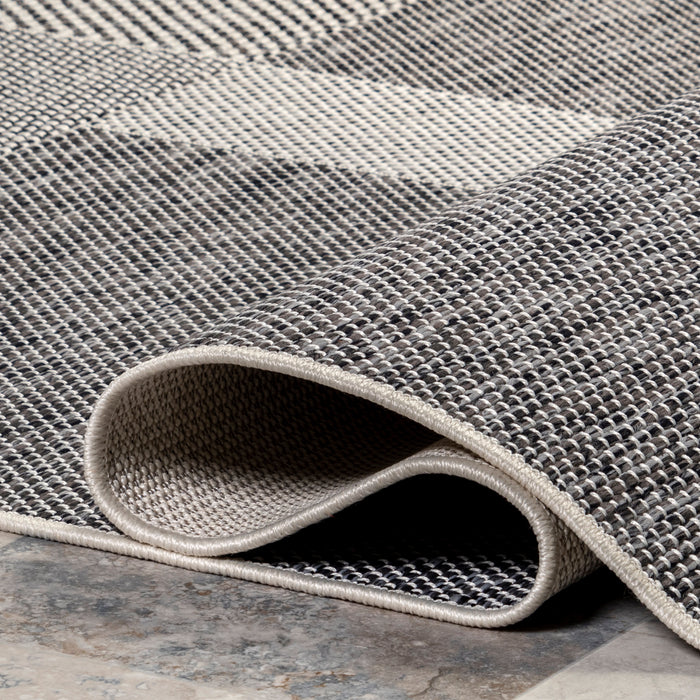 Layered Geometric Area Rug for Indoor and Outdoor Use