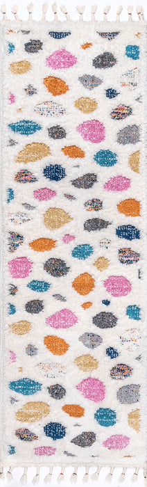 Leah Ivory Pebble Shag Area Rug for Nursery and Playroom