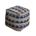 Leather Finley Pouf in Taupe and Charcoal Colors