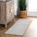 Leather Flatweave Area Rug 152cm Light Grey