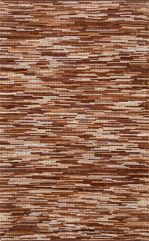 Leather Pinstripe Area Rug - Light Brown 160x230 cm