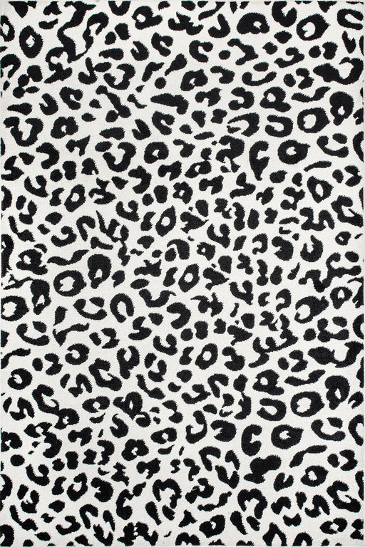 Leopard Pattern Area Rug in Dark Grey 140x200 cm