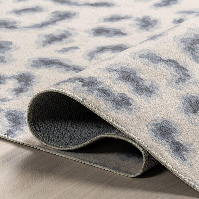 Tappeto lavabile con motivo leopardato in blu 120x180 cm