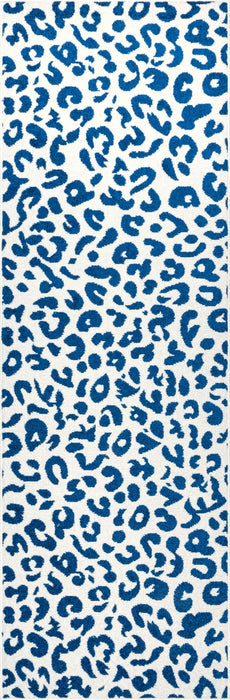 Leopard Print Area Rug 120x180 cm in Blue