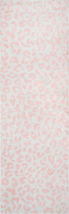 Leopard Print Area Rug Baby Pink 120x180 cm