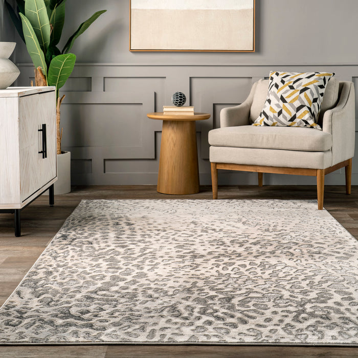Leopard Print Area Rug Beige 120x180 cm
