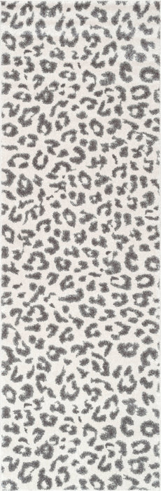 Leopard Print Area Rug Grey 120x180 cm