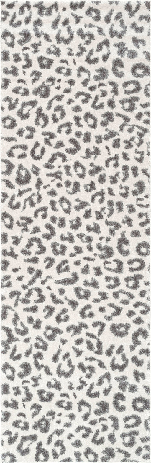 Leopard Print Area Rug Grey 120x180 cm