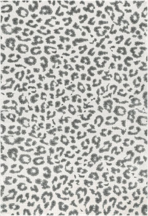 Leopard Print Area Rug Grey 150x230 cm