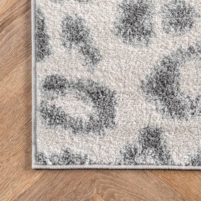 Leopard Print Area Rug Grey 160x230 cm