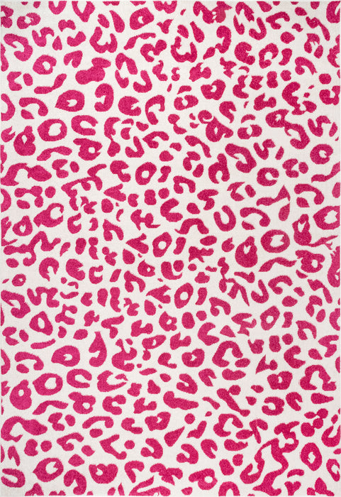 Leopard Print Area Rug Pink 120x180 cm