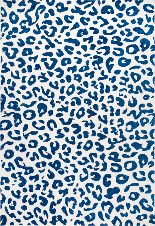 Leopard Print Area Rug in Blue 120x180 cm