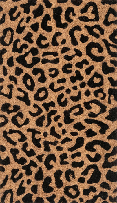 Leopard Print Coir Doormat Natural Fiber 40x60 cm