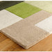 Lexus Modern Geometric Blocks Hand-Woven Carved Wool Green/Beige/Black/White Rug