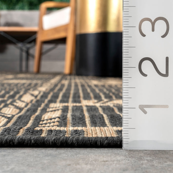 Liana Charcoal Striped Indoor Outdoor Area Rug 160x230 cm