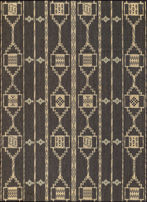 Liana Charcoal Striped Indoor Outdoor Area Rug 160x230 cm