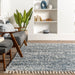 Light Blue Shag Area Rug With Tassels 120x180 cm