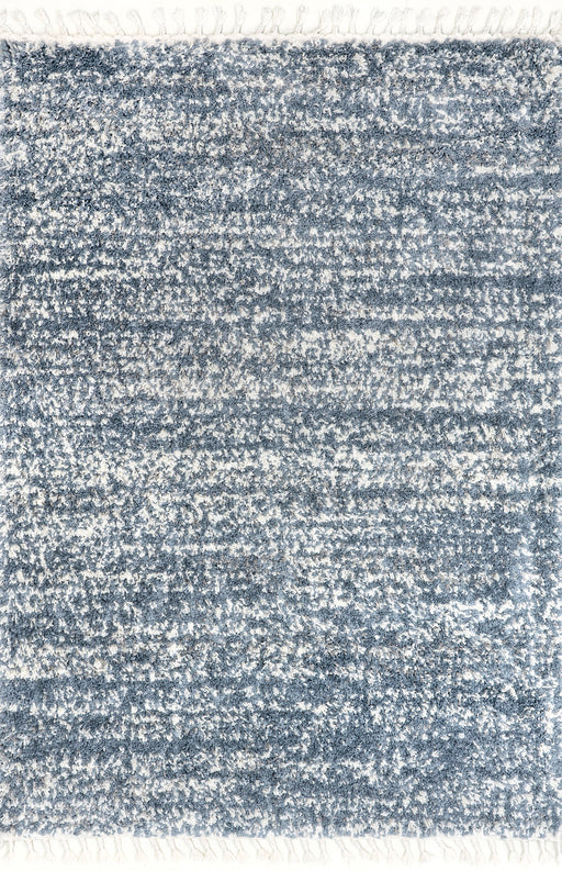 Light Blue Shag Area Rug With Tassels 120x180 cm