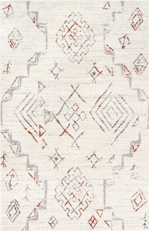 Light Grey Abstract Distressed Area Rug 5x7 cm