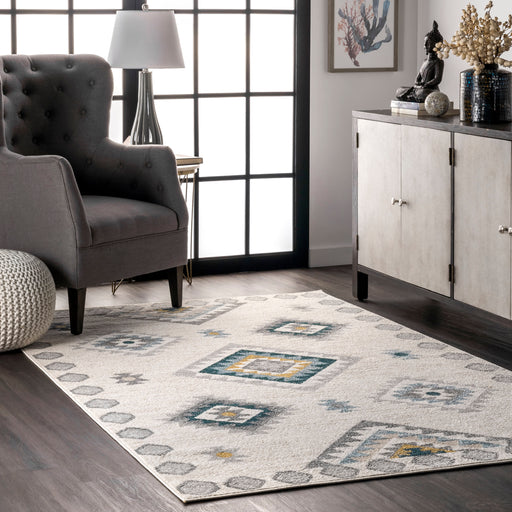 Light Grey Aztec Diamonds Area Rug 160x230 cm