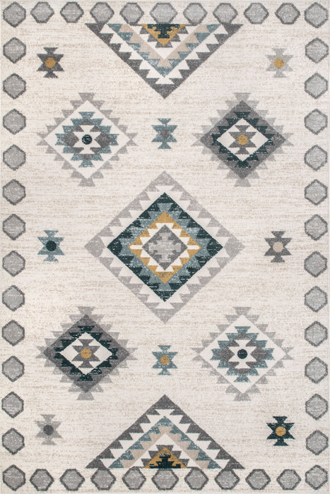 Light Grey Aztec Diamonds Area Rug 160x230 cm