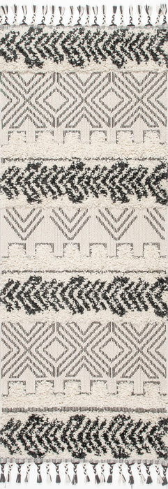 Light Grey Banded Shag Area Rug 120x180 cm