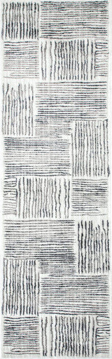 Light Grey Checkered Area Rug 120x180 cm