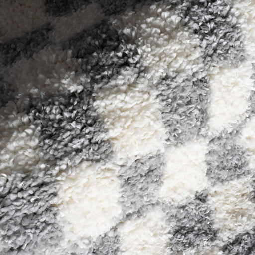 Light Grey Checkered Shag Rug 120x180 cm