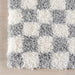 Light Grey Checkered Shag Rug 120x180 cm