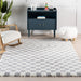 Light Grey Checkered Shag Rug 120x180 cm