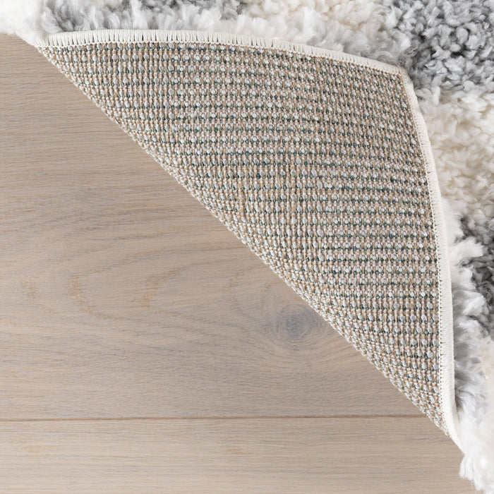 Light Grey Checkered Shag Rug 120x180 cm