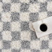 Light Grey Checkered Shag Rug 120x180 cm
