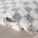 Light Grey Checkered Shag Rug 120x180 cm