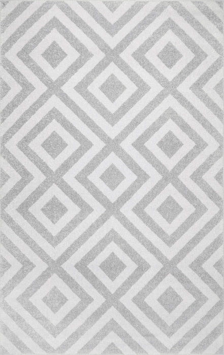 Light Grey Chevron Stripes Area Rug 120x180 cm