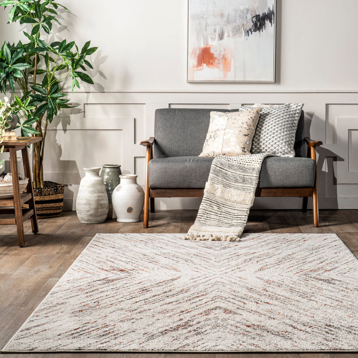 Light Grey Cross Arrow Area Rug for Living Room