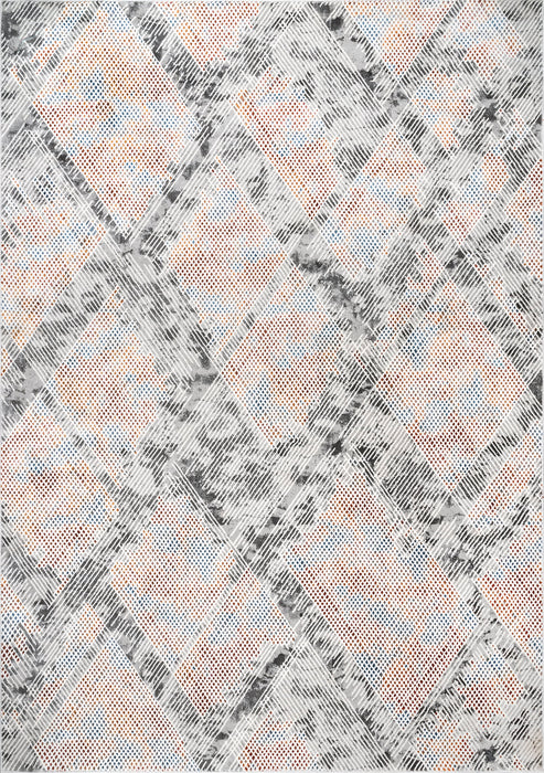 Light Grey Crosshatched Lattice Area Rug 140x200 cm