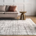 Light Grey Distressed Crosshatch Area Rug 200x300 cm