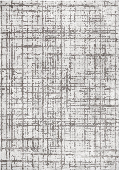 Light Grey Distressed Crosshatch Area Rug 200x300 cm