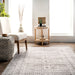 Light Grey Distressed Diamond Area Rug 152x229 cm