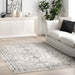 Light Grey Geometric Rug 140x200 cm Machine Washable